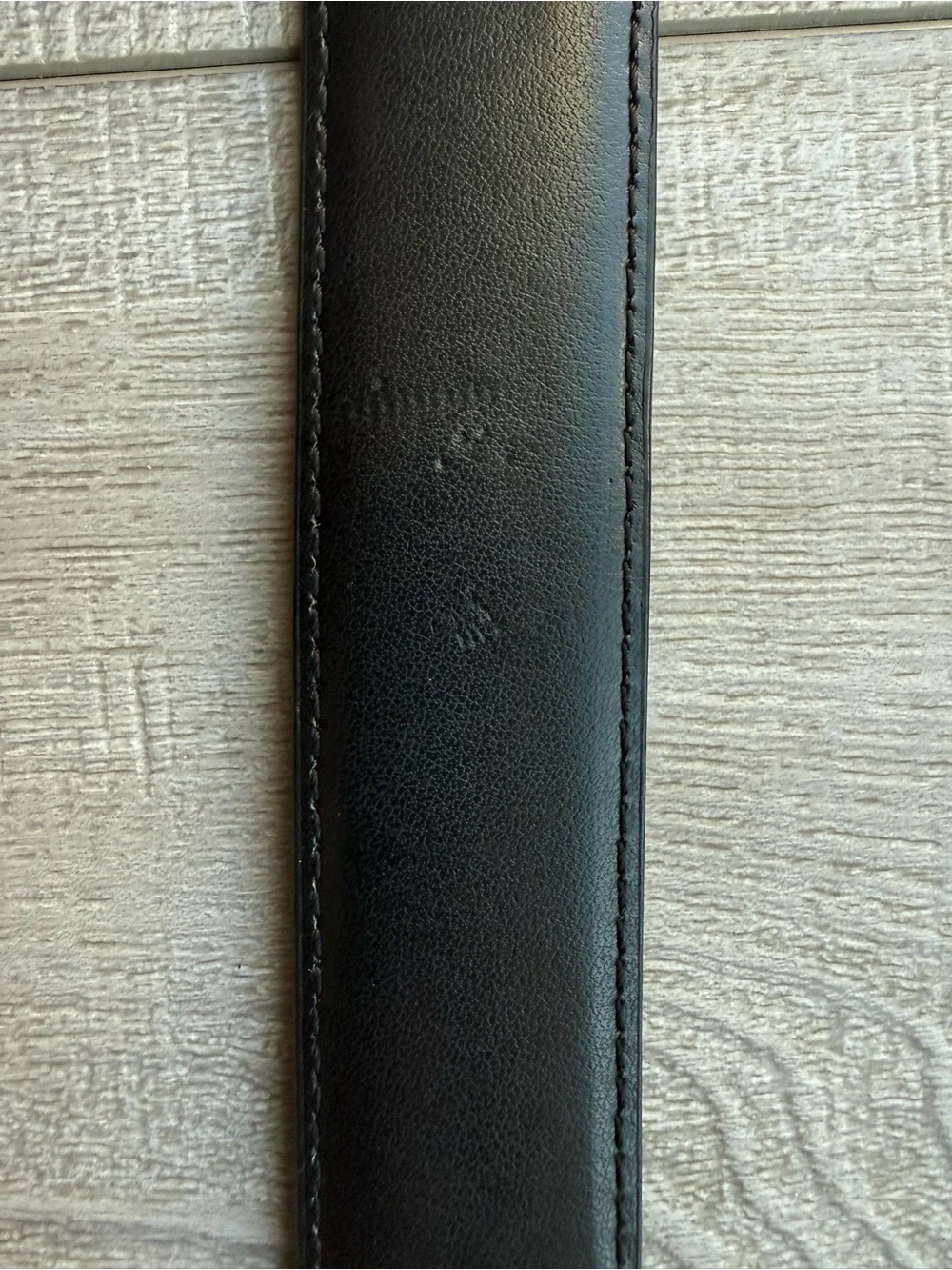 Genuine Leather Men's Double-Sided Black/Burgundy Belt